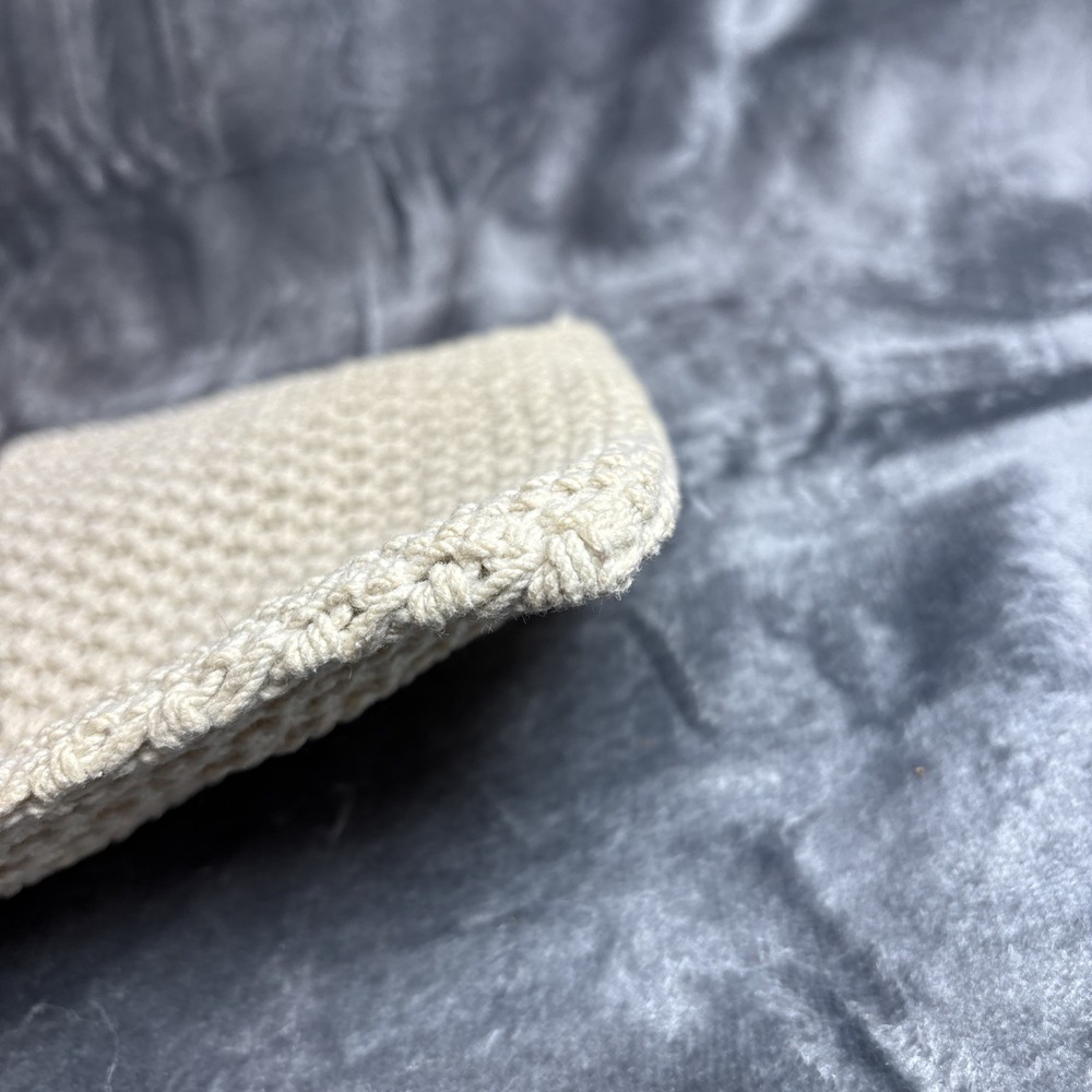 Vintage Macrame Clutch Mister Ernest Cream Cotton Boho 70s Handbag Wallet - Picture 9 of 16
